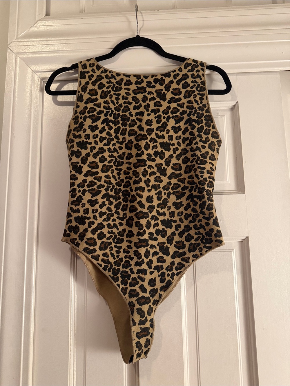 Zara Girls Leopard Print One-Piece Bodysuit - Tan & Black